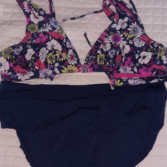 Xhilaration Pink and Blue Bikini Set - Picture 1 of 3